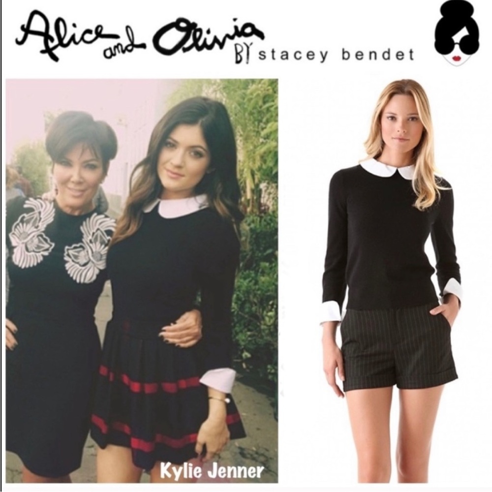 NWT Alice & Olivia “Porla” collared sweater